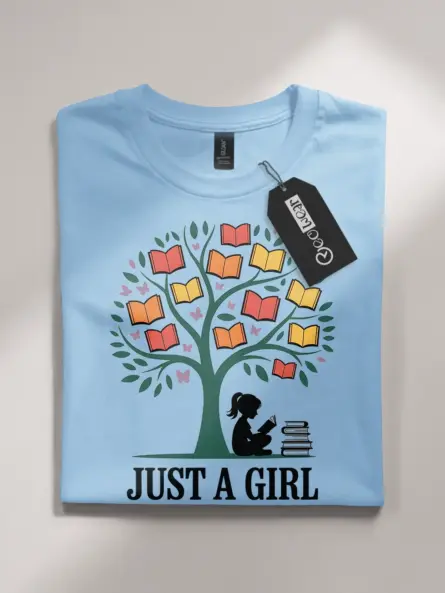 Just a Girl Who Loves Books Shirt – Minimalist Reader Tee - Image 4