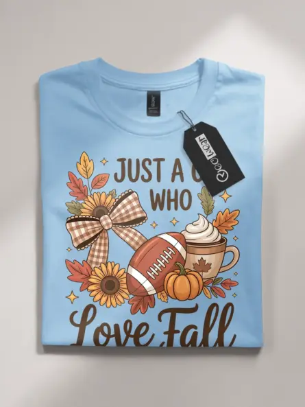 Cozy Just a Girl Who Loves Fall Shirt – Sunflower Latte Tee - Image 4