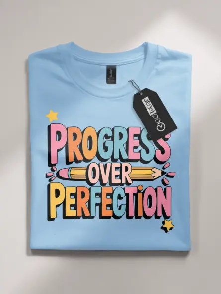 Whimsical Kindergarten Teacher Shirt – Progress Over Perfection Tee - Image 4