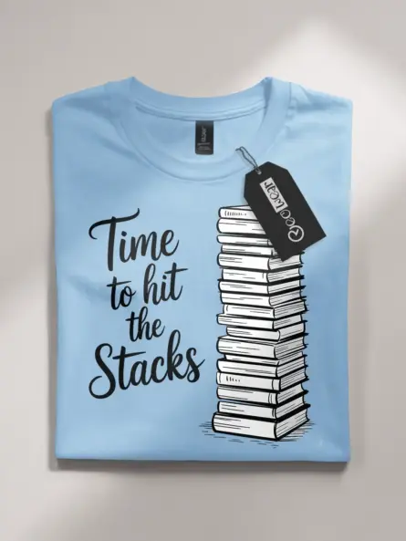 Time to Hit the Stacks – Minimalist Library Shirt for Book Lovers - Image 4