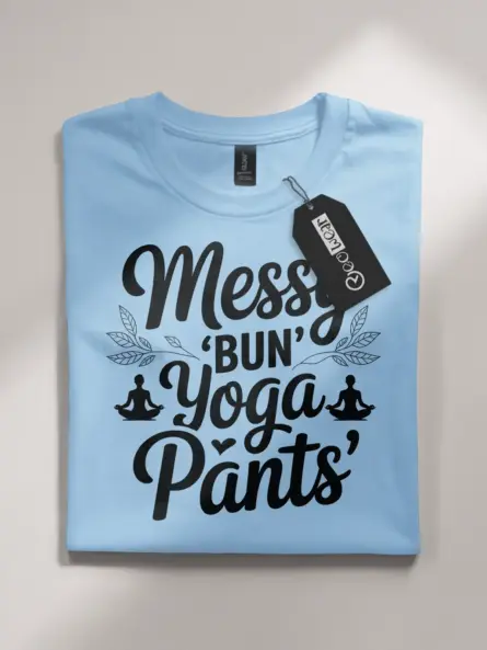 Messy Bun Yoga Pants T-Shirt for Moms - Image 4