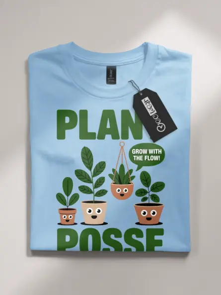 Minimalist Plant Parent T-Shirt – “Plant Posse” Cartoon Houseplant Tee - Image 4