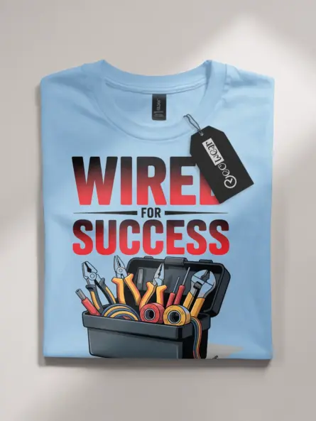 Motivational Electrician T-Shirt - WIRED FOR SUCCESS - Image 4