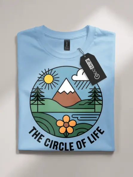 Retro Style Nature Circle of Life T-Shirt - Image 4