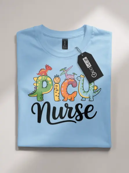 PICU Nurse Dinosaur Shirt – Cute Pediatric Tee - Image 4