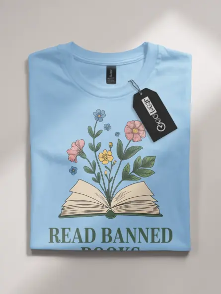 Read Banned Books T-Shirt – Vintage Floral Advocacy Tee for Readers - Image 4