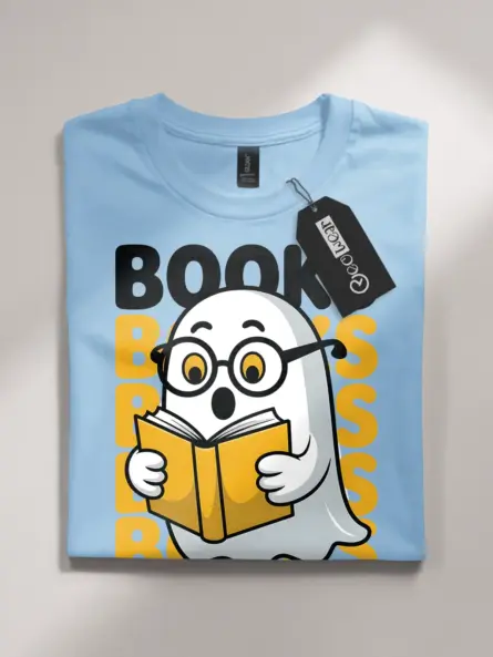 Adorable Reading Ghost Shirt – Cute Halloween Tee for Book Lovers - Image 4