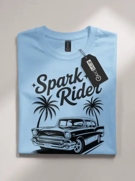 Retro 1957 Chevy Bel Air T-Shirt – Spark Rider Graphic Tee - Image 4