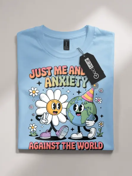 Retro Anxiety T-Shirt – Just Me & My Anxiety - Image 7