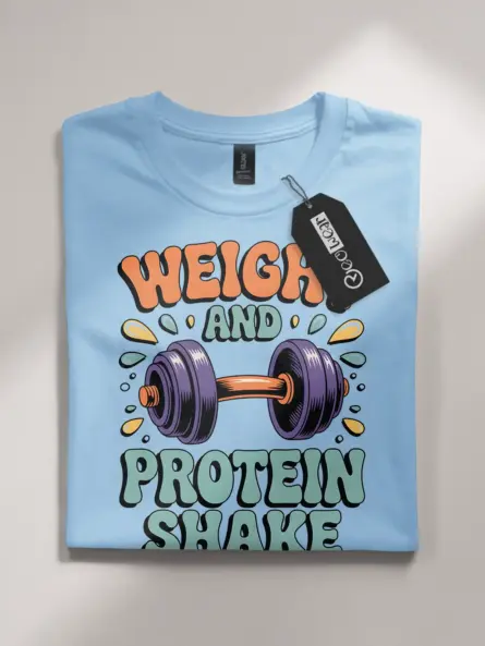 Bold Retro Fitness T-Shirt – Weight and Protein Shake 70s Gym Tee - Image 4