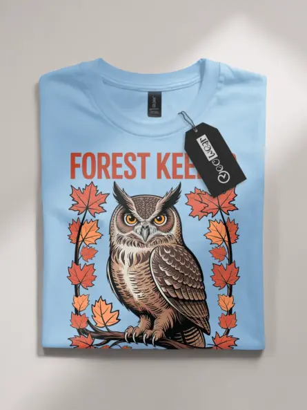Retro Owl Forest Keeper T-Shirt for Nature Lovers - Image 4