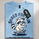 skateboard raccoon t-shirt