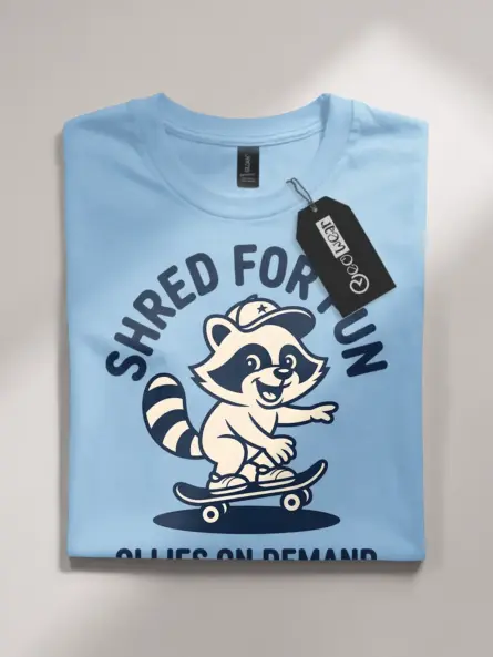 skateboard raccoon t-shirt