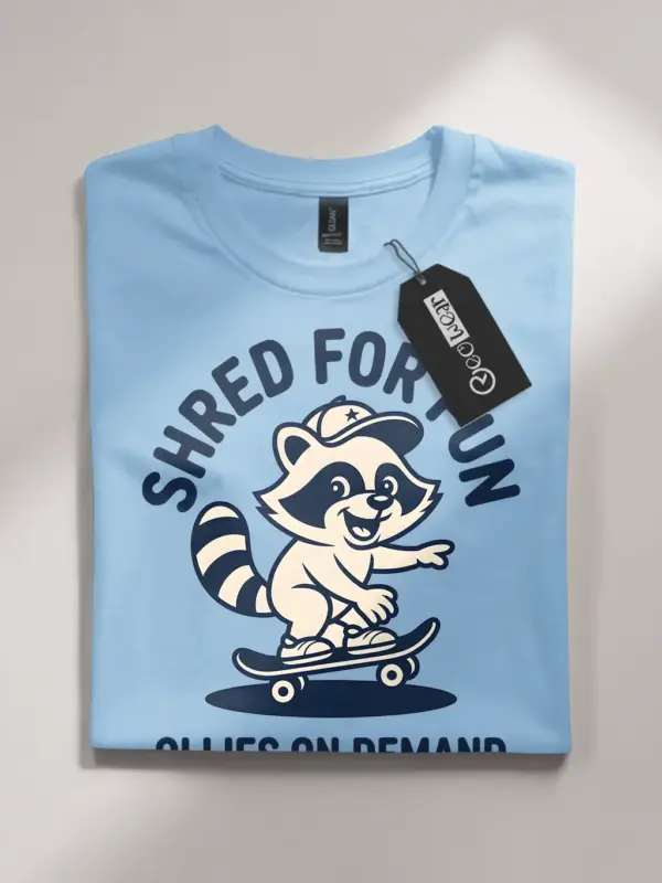 skateboard raccoon t-shirt