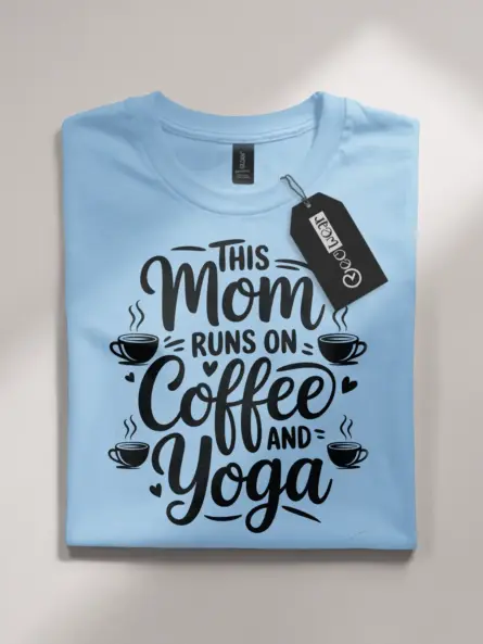Charming Coffee Yoga Mom T-Shirt - Image 4