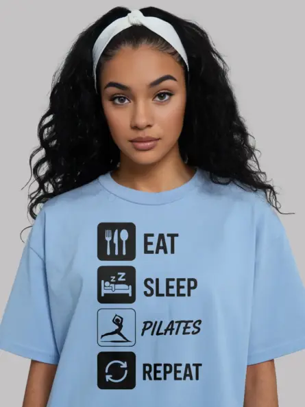 Motivational Eat Sleep Pilates T-Shirt for Instructors & Pilates Lovers - Image 6