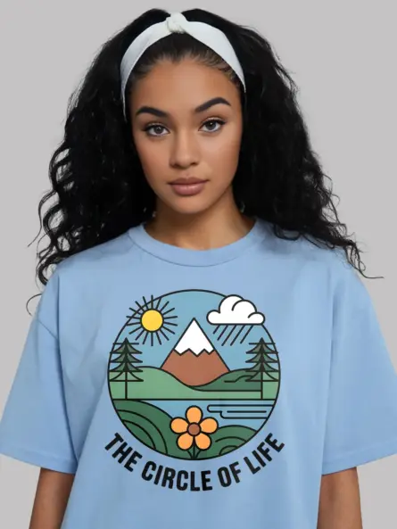 Retro Style Nature Circle of Life T-Shirt - Image 6
