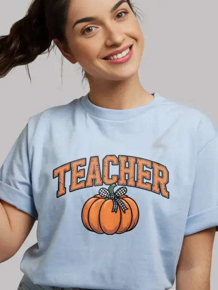 Adorable Pumpkin Teacher Halloween Shirt for Fall - Image 5