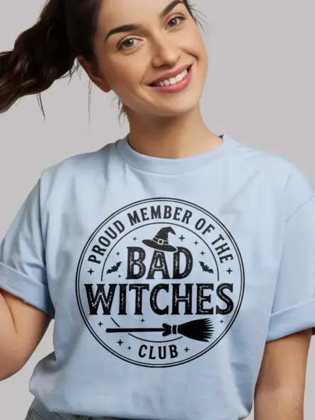 Funny Bad Witches Club T-Shirt – Vintage Witchy Halloween Tee - Image 9