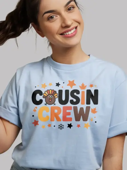 Cousin Crew T-Shirt – Cute Matching Thanksgiving Family Tee - Image 3