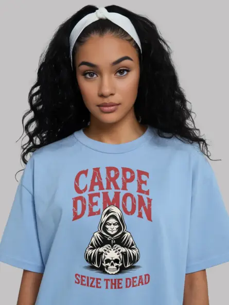 light blue Shirt – Carpe Demon – carpe demon reaper t-shirt