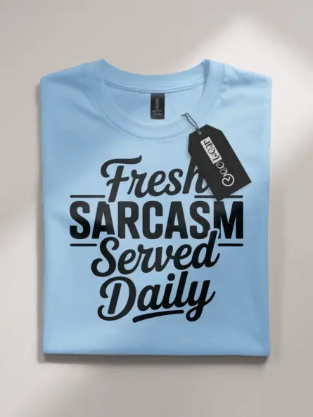 light blue Shirt Fresh Sarcasm Served Daily Sarcasm Served Daily T-Shirt Front View