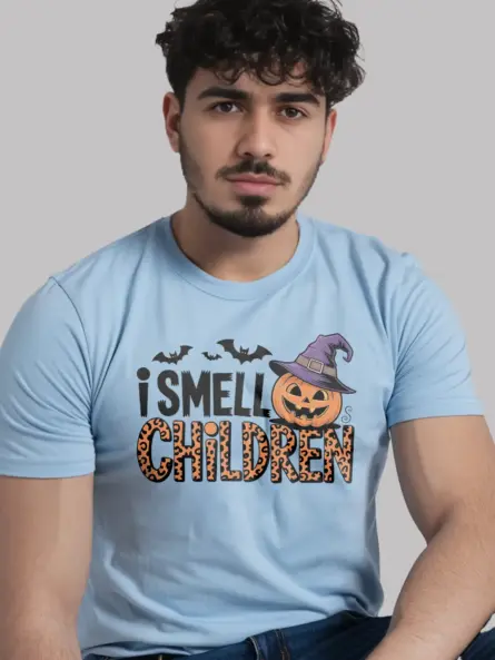 I Smell Children Shirt – Funny Halloween Tee with Pumpkin & Bats - Image 6