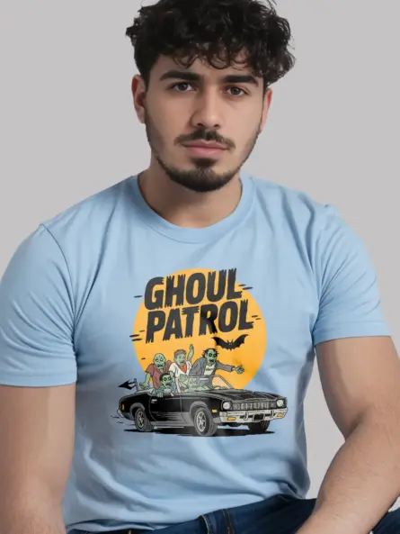 Shirt light blue – Retro Zombie Car T-Shirt