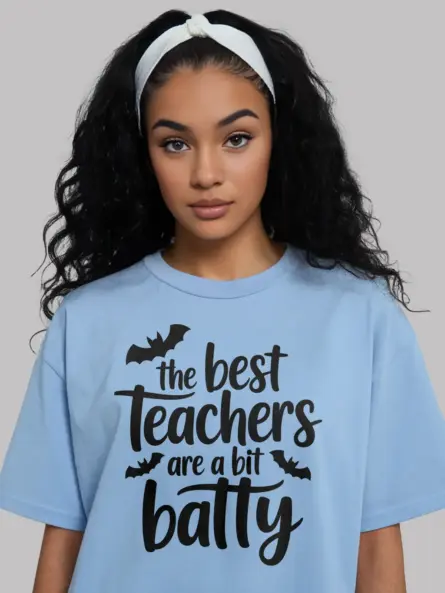 Batty Teacher Halloween Shirt – Funny Halloween Tee for Educators & Classroom Spirit - Image 5