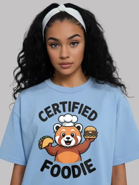 Certified Foodie T-Shirt – Cute Red Panda Chef Graphic Tee - Image 6