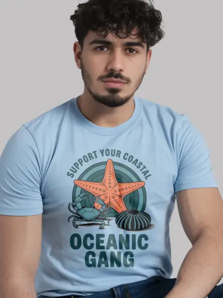 Bold Coastal T-Shirt – Oceanic Gang Sea Life Graphic Tee - Image 6