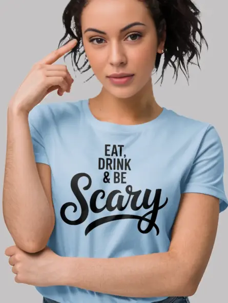 Bold Eat Drink Be Scary Shirt – Minimalist Halloween Party Tee - Image 5