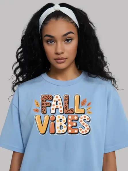 Trendy Fall Vibes T Shirt – Leopard & Polka Dot Autumn Top - Image 6