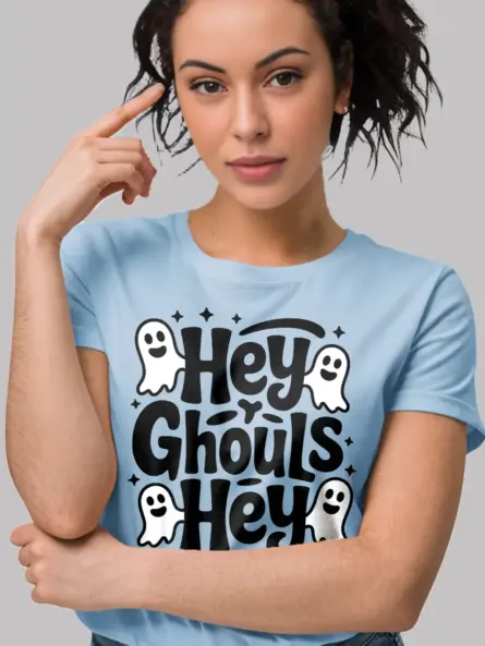 Hey Ghouls Shirt – Playful Halloween Tee with Cute Ghosts for Girls & Teens - Image 12
