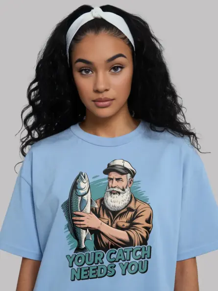 Vintage Fishing T Shirt – Bold Bearded Angler Tee for Outdoorsmen - Image 6