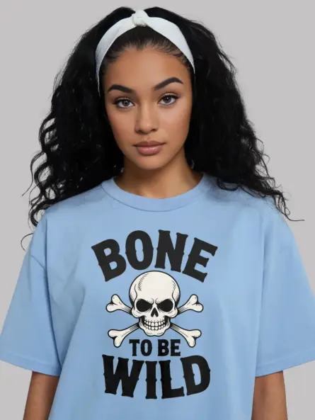 light blue bone to be wild biker halloween shirt