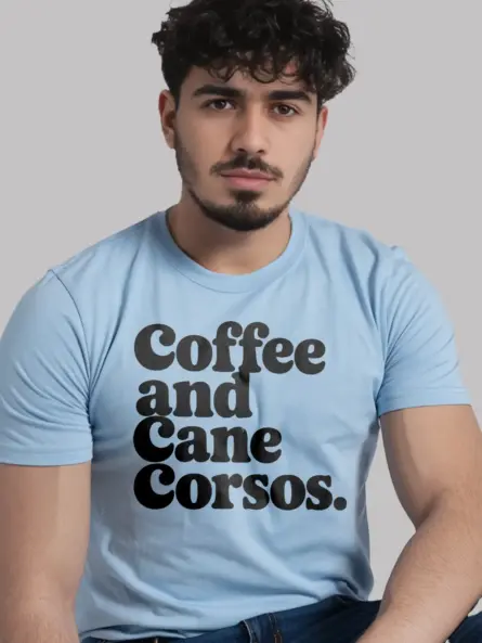 Cozy Coffee and Dog Shirt – Cane Corso Retro Graphic Tee - Image 5