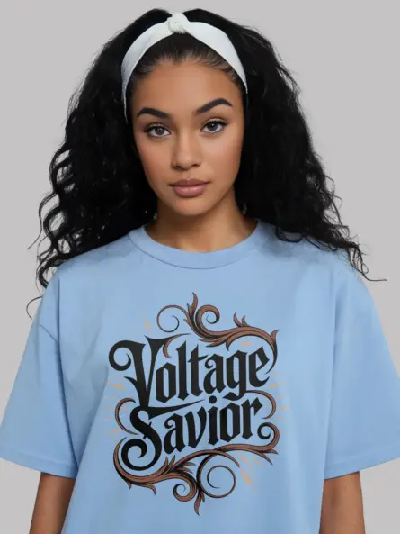 Electrician Pride T-Shirt – Voltage Savior Gothic Design - Image 5