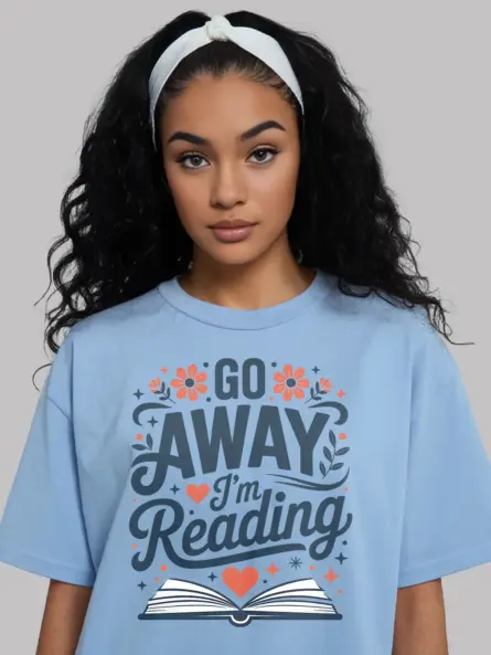 Go Away I'm Reading Shirt – Whimsical Vintage Tee for Book Lovers - Image 6