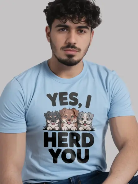 Clever Herding Dog Pun Shirt – Yes I Herd You Cartoon Tee - Image 6