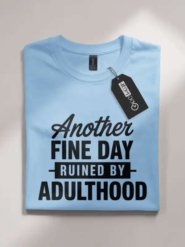 light blue Front of navy ER nurse adulthood shirt