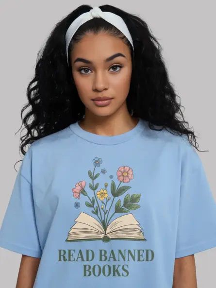 Read Banned Books T-Shirt – Vintage Floral Advocacy Tee for Readers - Image 6