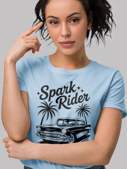 Retro 1957 Chevy Bel Air T-Shirt – Spark Rider Graphic Tee - Image 6