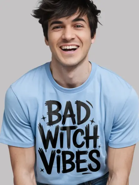 Bad Witch Vibes Shirt – Bold Gothic Tee for Spooky Season & Parties - Image 3