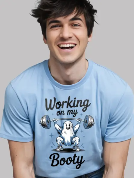 Funny Ghost Workout T-Shirt Working On My Booty - Image 9