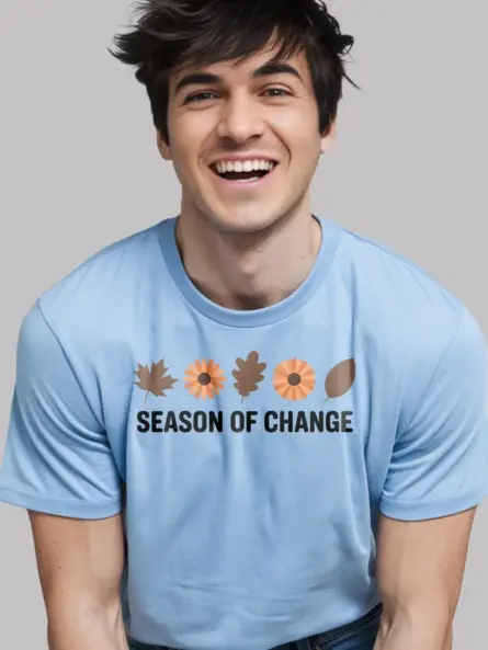 Minimalist Nature Shirt – Season of Change Fall Quote Tee - Image 6