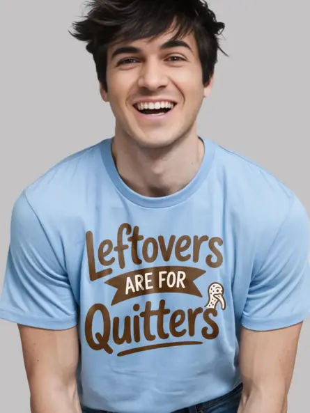 Thanksgiving Funny T-Shirt – “Leftovers Are for Quitters” Minimalist Tee - Image 6