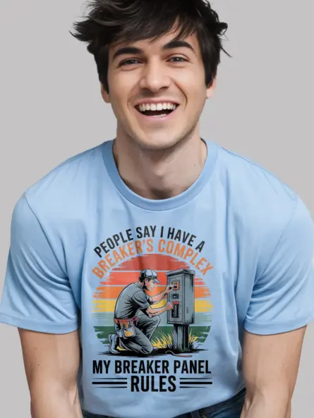 Breaker Panel T-Shirt for Electricians – Funny Vintage Electrical Engineer Tee - Image 2