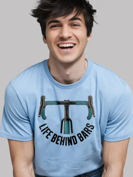 Witty Life Behind Bars Cycling Shirt – Minimalist Road Bike Tee - Image 6