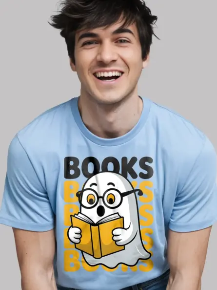 Adorable Reading Ghost Shirt – Cute Halloween Tee for Book Lovers - Image 6